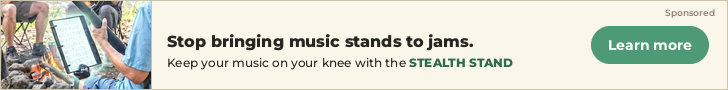 Sponsored: Stealth Stand. Stop bringing music stands to jams. Learn more.